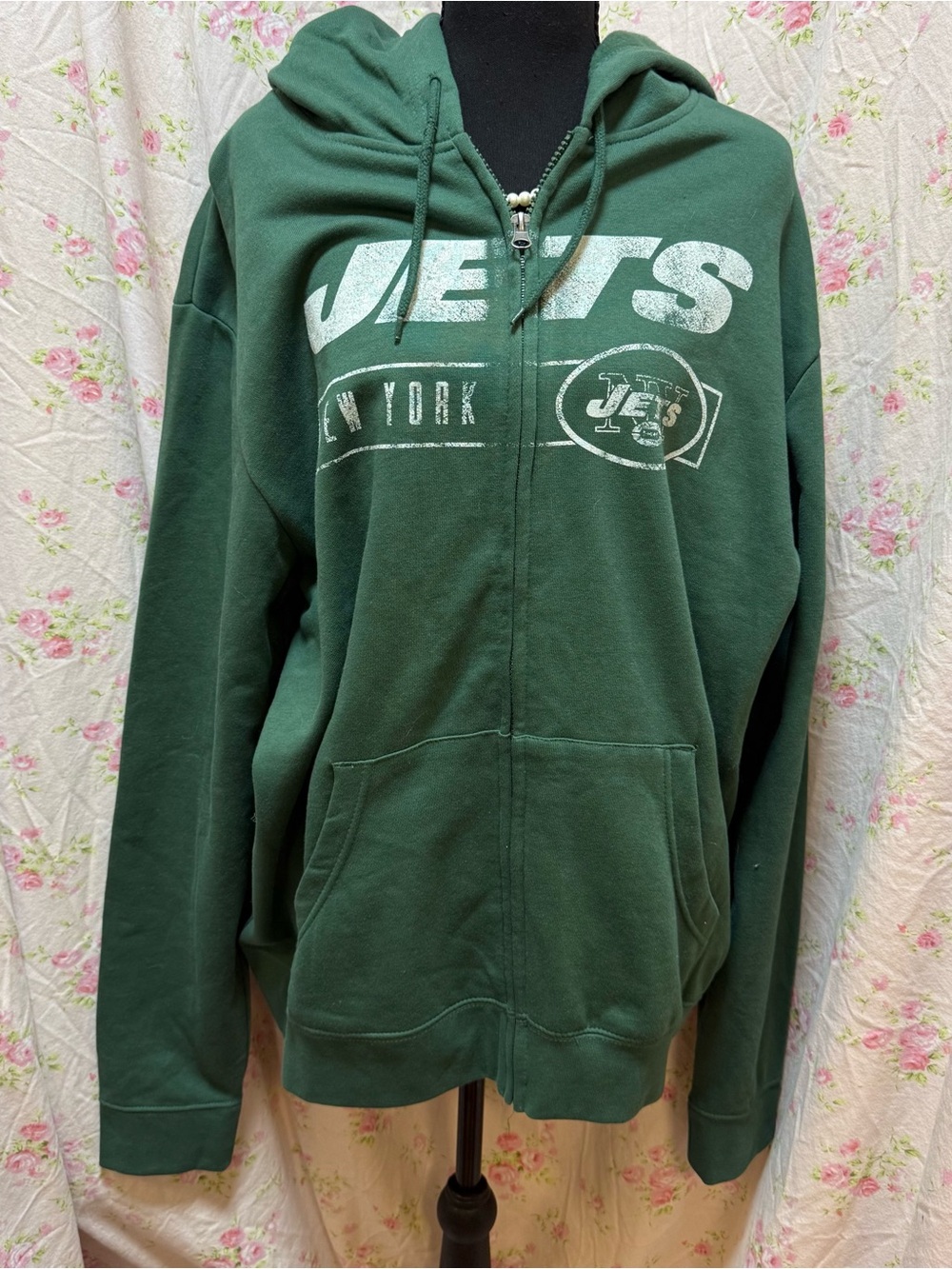 Green New York Jets Zip-Up Hoodie